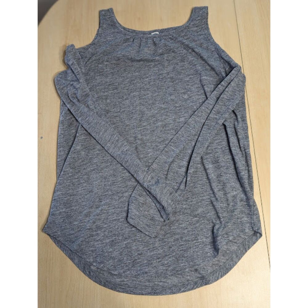 Old Navy Gray Cold Shoulder Long Sleeve Top Women's Size Small